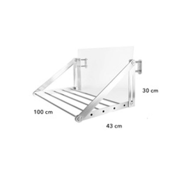 ราวตากผ้าแขวนขอบระเบียง พับเก็บได้ ขนาดใหญ่ 1 m