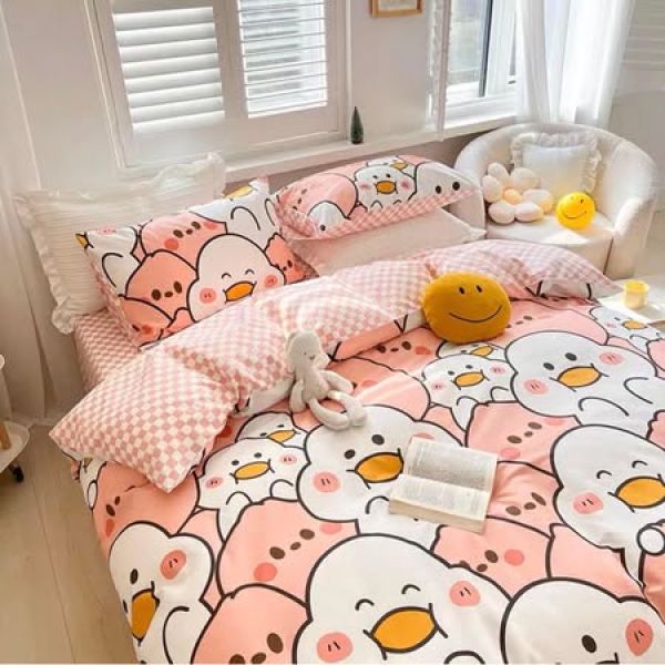 ชุดผ้าปูที่นอนลายการตูน์ครบเซ็ต 6 ชิ้น รวมผ้านวม